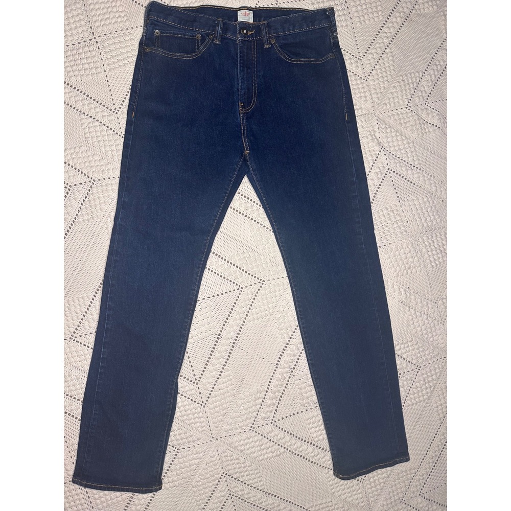 Dockers Mens Straight Fit Dark Wash Denim Jeans Blue 32x32 Cotton Stretch